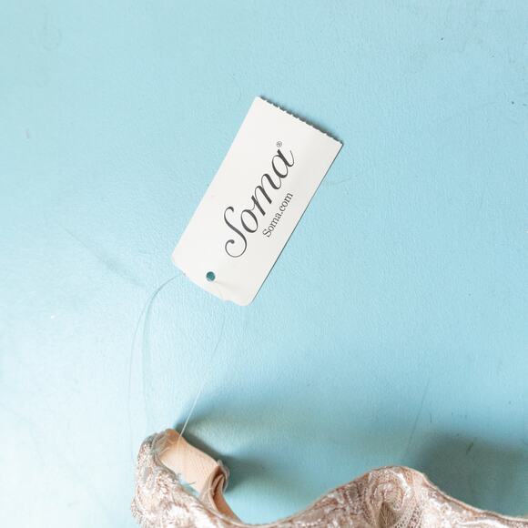 NWT Soma Sensuous Lace Unlined Underwire Bra In Light Nude Size 34D - Picture 2 of 6